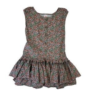 Matilda Jane Serendipity Floral Dress Youth Girls 8 Layered Ruffle Brown Boho
